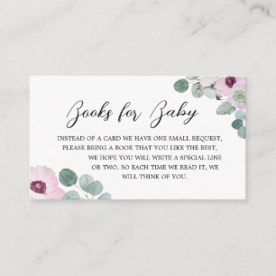 Carte D'accompagnement Livres gothiques floraux roses pour bébé