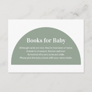 Carte D'accompagnement Livres Green Arch pour Baby shower bébé