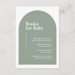 Carte D'accompagnement Livres Green Arch pour le boîtier de Baby shower b