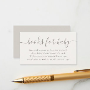 Carte D'accompagnement Livres Gris Neutres pour Baby Shower