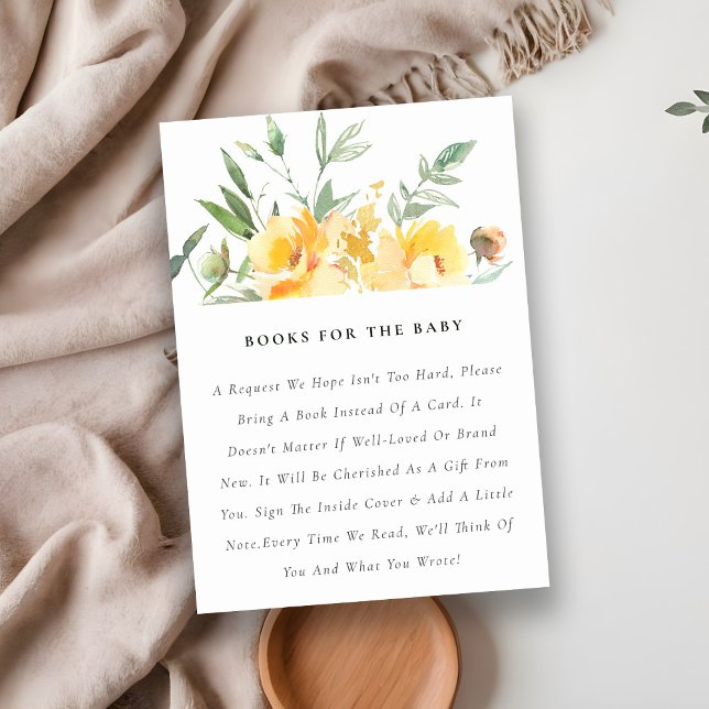 Carte D'accompagnement Livres groupés Fleur de Rose Jaune pour Baby showe (Créateur téléchargé)