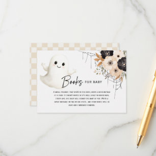 Carte D'accompagnement Livres Halloween sur les fantômes et les fleurs po