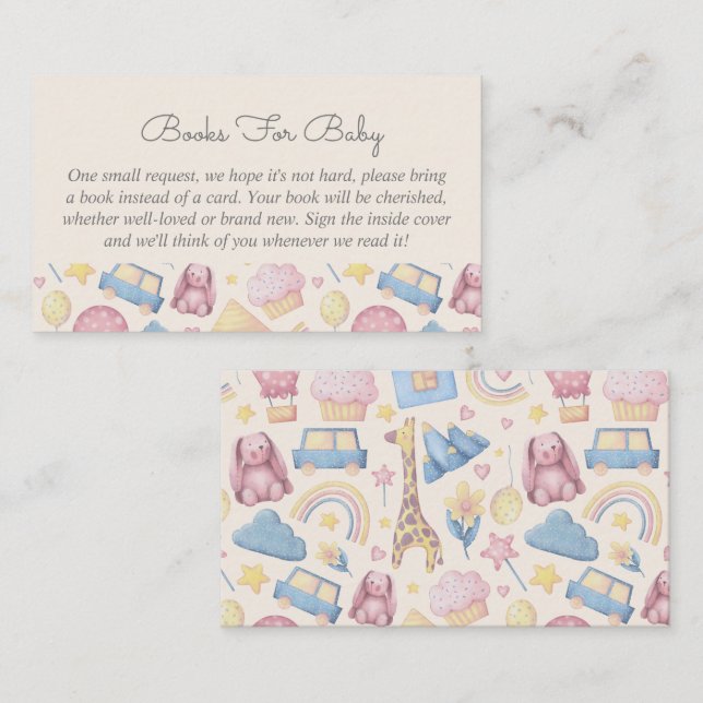 Carte D'accompagnement Livres Jolies Boho Pour Baby shower Bébé (Devant / Derrière)