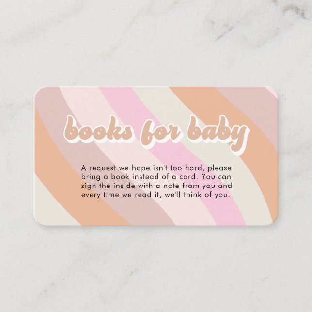 Carte D'accompagnement Livres les années 70 rétro pour Baby shower (Devant)