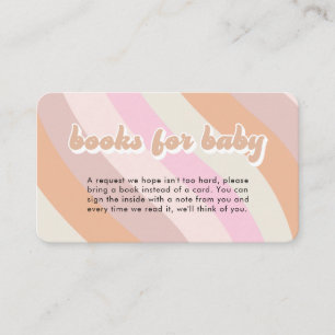 Carte D'accompagnement Livres les années 70 rétro pour Baby shower