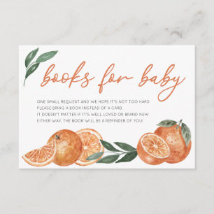 Carte D'accompagnement Livres Little Cutie Oranges Pour Baby shower