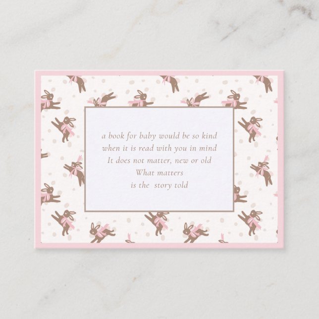 Carte D'accompagnement Livres mignonette petit lapin pour boîtier bébé (Devant)