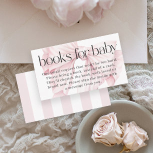 Carte D'accompagnement Livres mignonnes de livres pour bébé rose