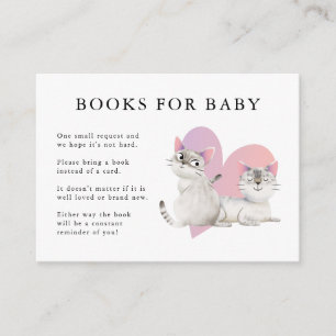 Carte D'accompagnement Livres mignons de baby shower de jumeaux de