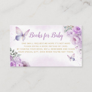 Carte D'accompagnement Livres mignons pourpres pour Baby shower de papill