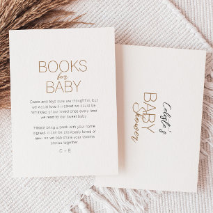 Carte D'accompagnement Livres minimalistes modernes en Baby shower blanc 
