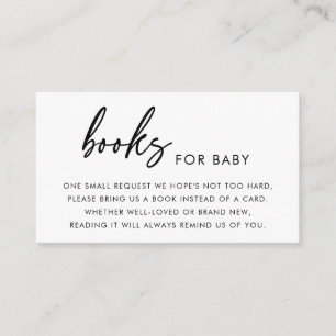 Carte D'accompagnement Livres minimalistes modernes pour Baby Shower