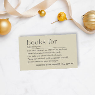 Carte D'accompagnement Livres minimalistes neutres de genre pour bébé