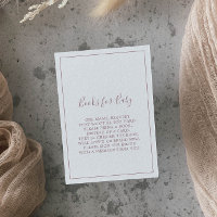Livres minimalistes Rose Baby shower or pour bébé