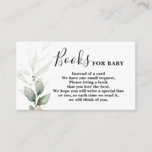 Carte D'accompagnement Livres minimalistes vertes pour Baby Card