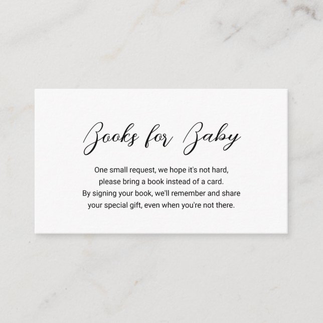 Carte D'accompagnement Livres minimaux modernes pour bébé Baby shower sim (Devant)
