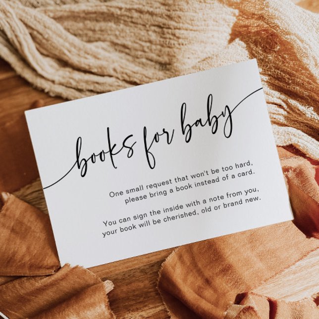 Carte D'accompagnement Livres modernes pour Baby Insert Card noir et blan (Créateur téléchargé)