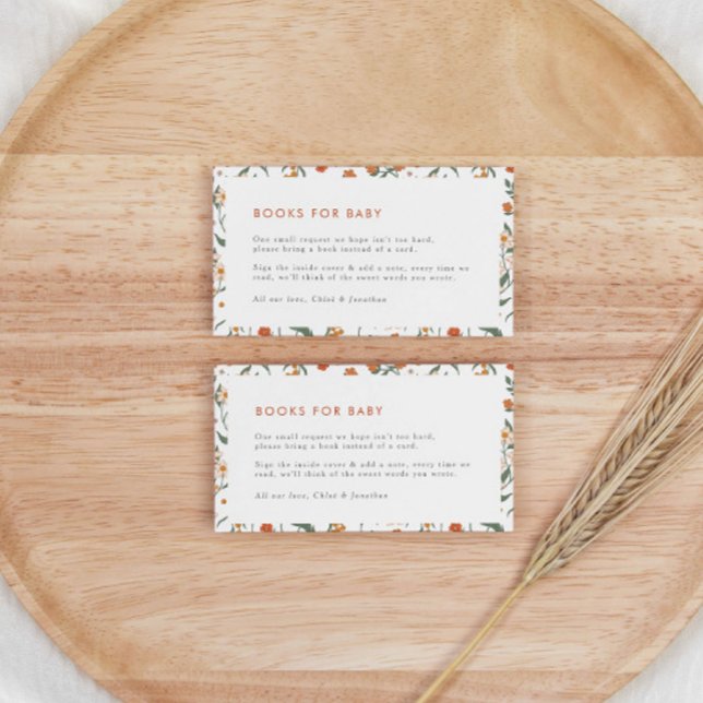 Carte D'accompagnement Livres modernes Retro Super pour bébé Floral (Créateur téléchargé)