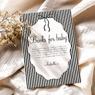 Carte D'accompagnement Livres noirs doux à rayures fines pour bébé