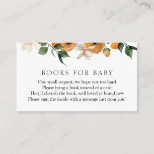 Carte D'accompagnement Livres orange pour bébé