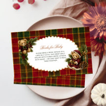 Livres Ours en Peluche de Noël pour Bébé Tartan à
