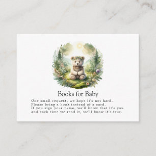 Carte D'accompagnement Livres Ourson Bohème pour Baby Shower