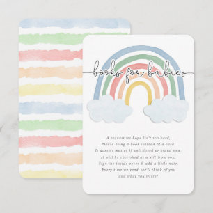 Carte D'accompagnement Livres pastel arc-en-ciel aquarelle pour jumeaux b