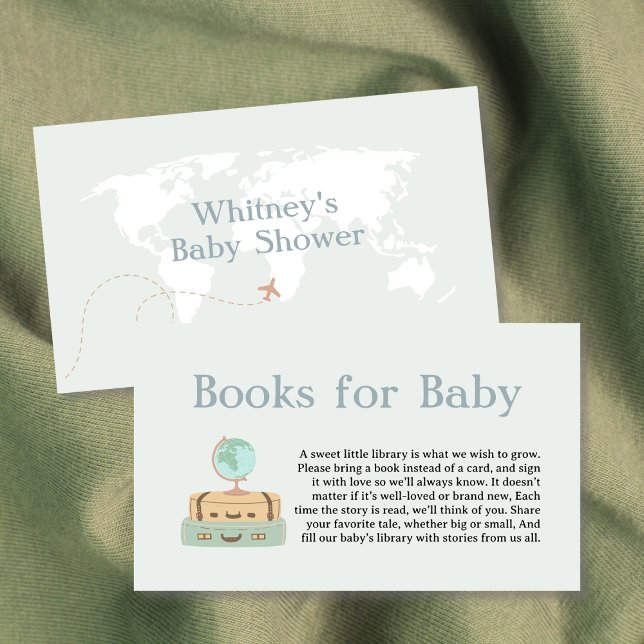 Carte D'accompagnement Livres Pour Baby Adventure World Map Baby shower (Books For Baby Adventure World Map Baby Shower Enclosure Card)