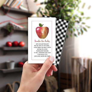 Carte D'accompagnement Livres Pour Baby Apple Baby shower Demande de rése