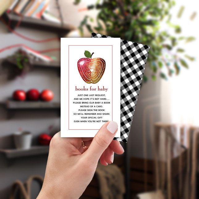 Carte D'accompagnement Livres Pour Baby Apple Baby shower Demande de rése (Créateur téléchargé)