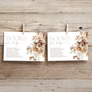Carte D'accompagnement Livres pour Baby boho automne aquarelles florales