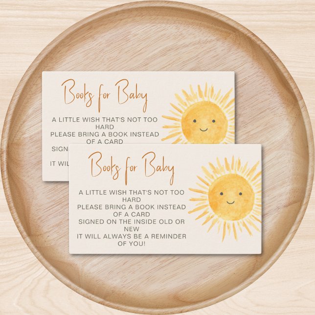 Carte D'accompagnement Livres Pour Baby Boho Baby shower Sunshine (Créateur téléchargé)