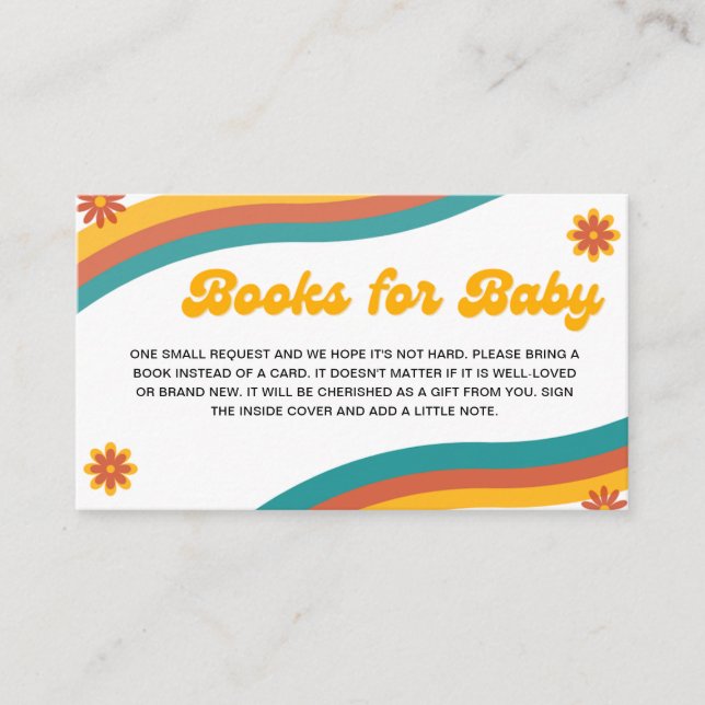 Carte D'accompagnement Livres pour Baby Boho Retro Sunshine Baby shower (Devant)