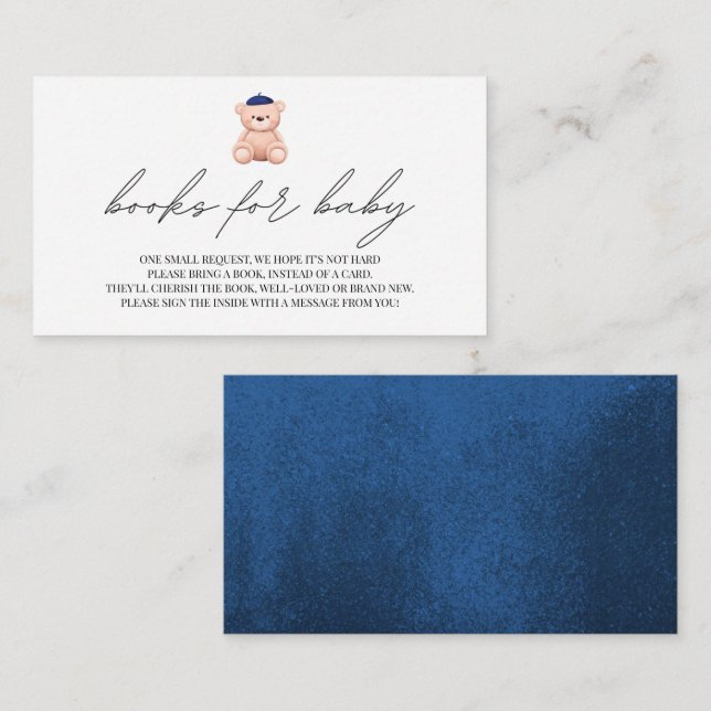 Carte D'accompagnement Livres pour Baby Bonjour Bebe baby shower français (Devant / Derrière)