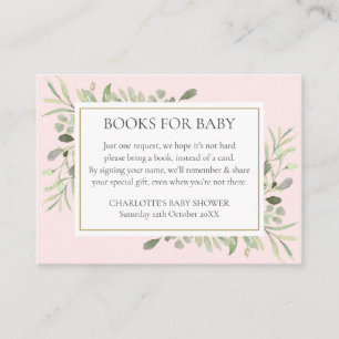 Carte D'accompagnement Livres Pour Baby Book Demande Baby shower De Fille