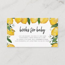 Livres pour Baby Card, Baby shower à thème citron