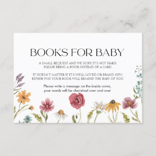 Carte D'accompagnement Livres pour Baby Card Floral