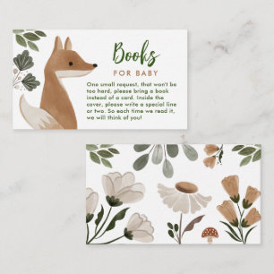 Carte D'accompagnement Livres pour Baby Encape Card Boho Woodland Fox
