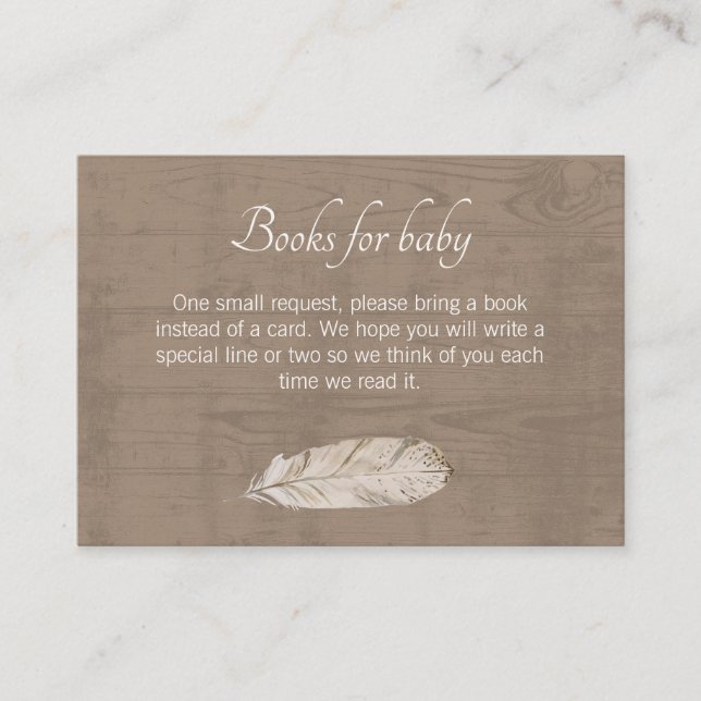 Carte D'accompagnement Livres pour Baby Encape Card - Rustic Woodland Ba (Devant)