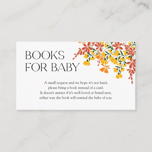 Carte D'accompagnement Livres pour Baby Fall In Love Baby shower d'automn (Devant)