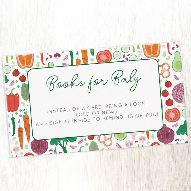 Carte D'accompagnement Livres pour Baby Farmers Market Locale Grown Baby (Farmers Market Locally Grown Baby themed Books for Baby book request baby shower enclosure card)