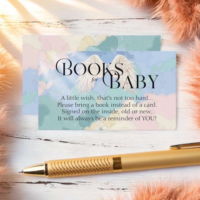 Carte D'accompagnement Livres pour Baby Heaven envoyé Pastel Baby shower (Créateur téléchargé)