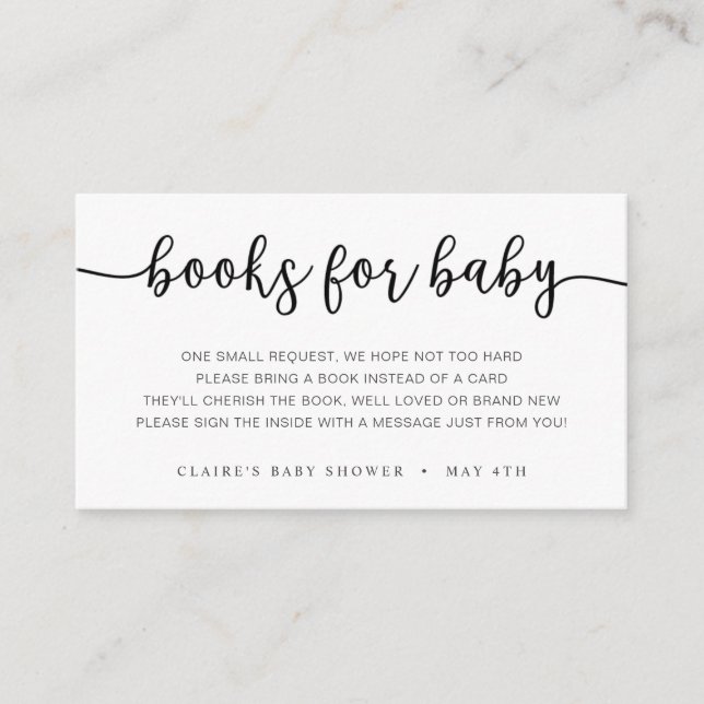 Carte D'accompagnement Livres pour Baby insert card (Devant)