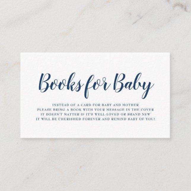 Carte D'accompagnement Livres pour Baby Navy Blue Polka Dot Baby shower (Devant)