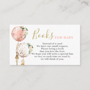 Carte D'accompagnement Livres pour Baby Pink Balloons Card