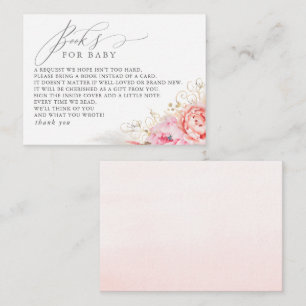 Carte D'accompagnement Livres Pour Baby Pink Floral Demande Card
