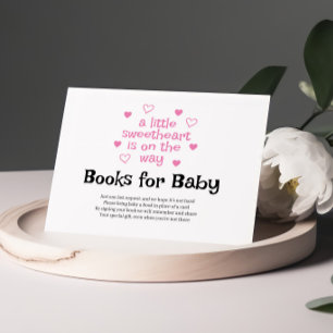 Carte D'accompagnement Livres pour Baby Pink Girl Baby shower Card