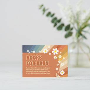 Carte D'accompagnement Livres Pour Baby Retro Rainbow Hippie Daisy
