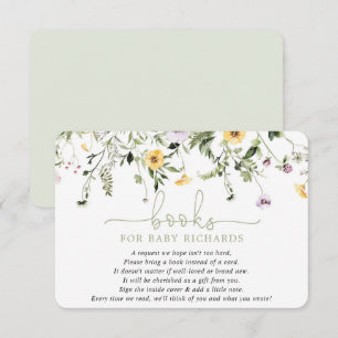 Carte D'accompagnement Livres pour Baby romantique baby shower fleur sauv