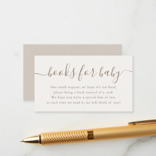 Carte D'accompagnement Livres pour Baby Shower Apportez un Livre Neutre